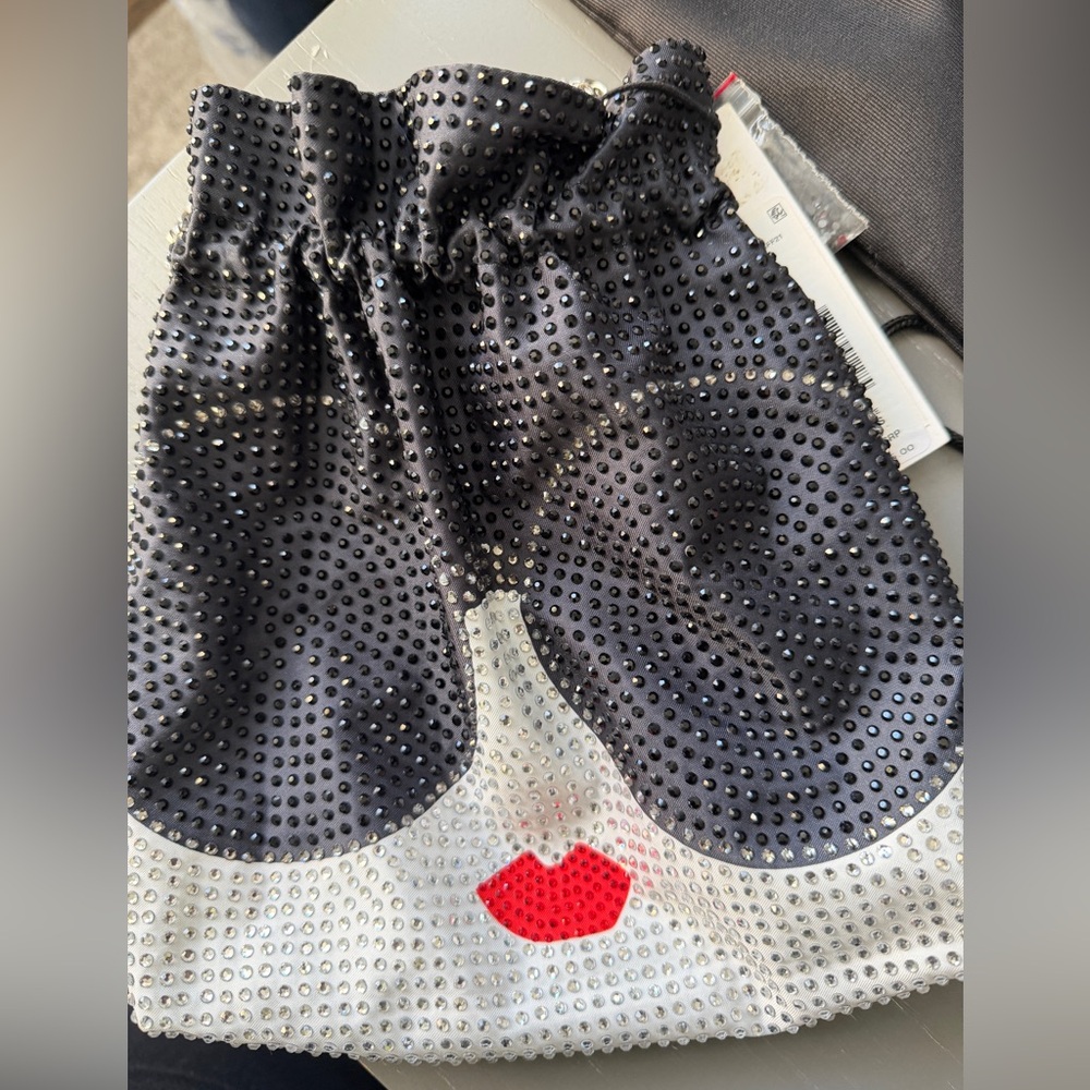 RARE Alice + Olivia Black and White Studded Pouch